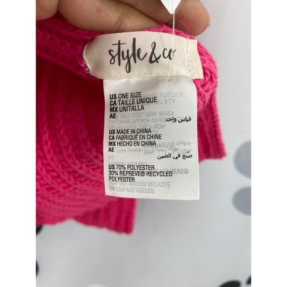 Style & Co NWT Solid Ribbed Muffler Extra Long Recycled Wrap Scarf Hot Pink New - Picture 7 of 10